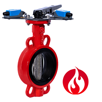 Затвор дисковый Ridval тип RVB 01 DN100 рукоятка,с УКП о/з.IP64 (красный) диск н/ж